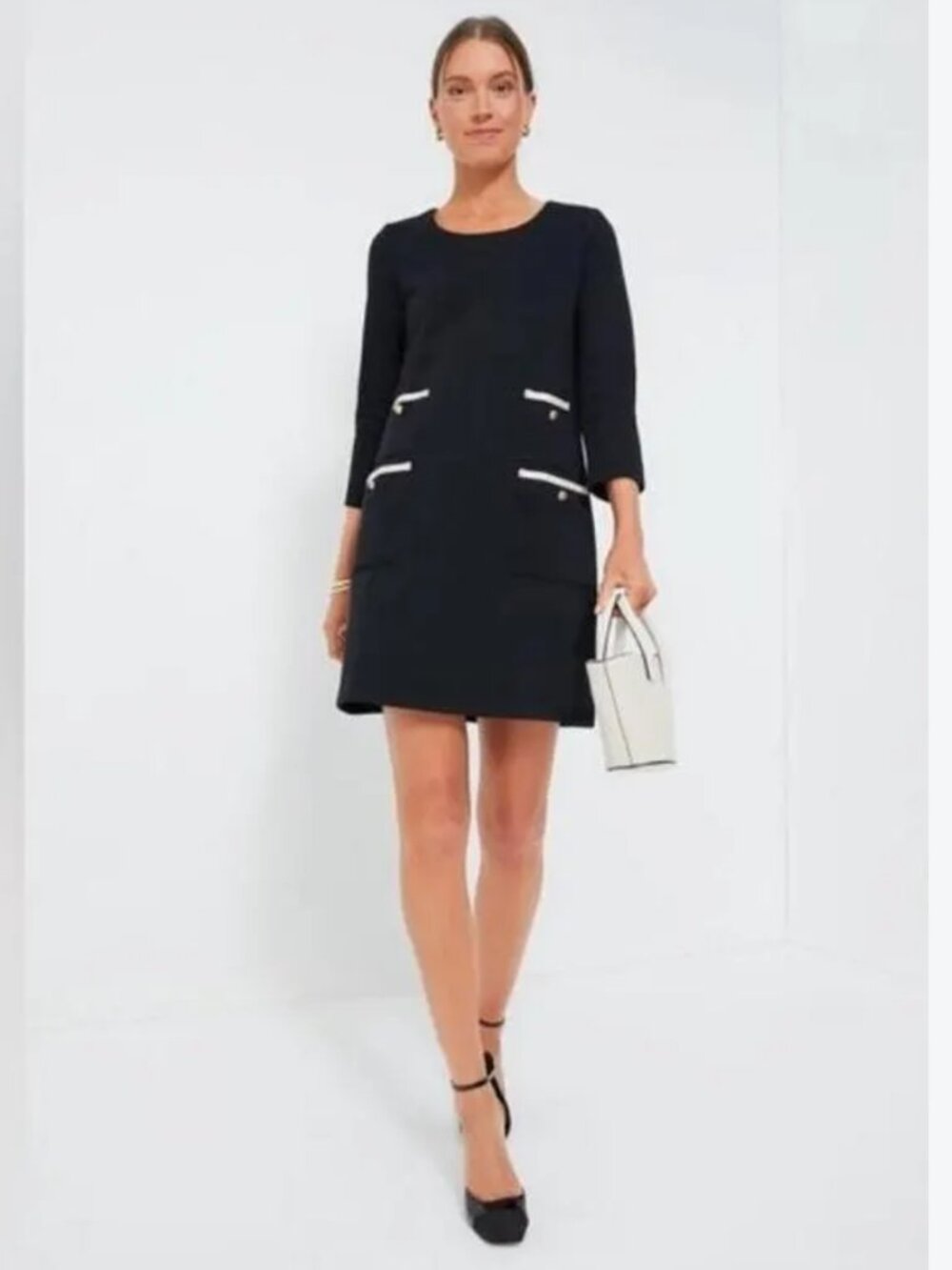 Tuckernuck Black Francoise Mod Mini Dress Size L